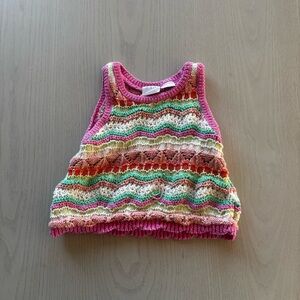 Zara Multicolor Crochet Sleeveless Top